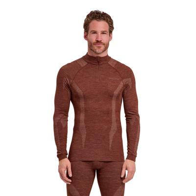 Langarmshirt FALKE "FALKE Langarmshirt", Herren, Gr. S, braun (chestnut (5534)), Shirts Langarmshirt