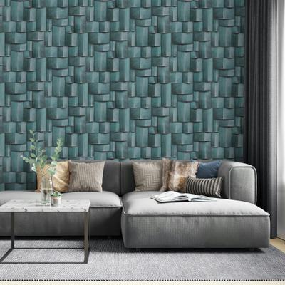Vliestapete MARBURG "Tapete Modern Cubes", blau (blau,türkis), B:0,53m H:0,01m L:10,05m, Vlies, Tapeten, moderne Vliestapete für Wohnzimmer Schlafzimmer Küche
