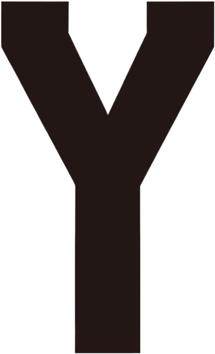 Acryl Alfabet Sticker Zwart - Letter Plaat voor Deur of Huisnummer - 12 cm