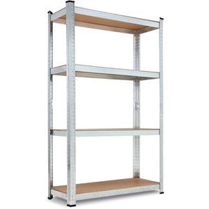 Monzana Schwerlastregal 106182, 4 Holzböden, 175kg Fachlast, silber, 160 x 90 x 40cm