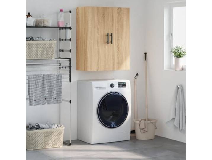HEFZGDB Praktischer Schwebeschrank mit Türen - Wandschrank für Inneneinrichtung in Sonoma-Eiche - Zeitloser Schrank für Wohnbereich - Wandmontage Schrank ohne Bodenfläche 69,5x34x90 cm