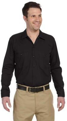 Dickies LL535 Men's Industrial Long Sleeve Work Shirt in Black size Small L535