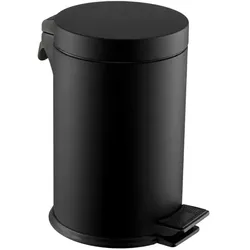 Treteimer Simex Black Line Stahl schwarz epoxy 30 L mit Kunststoff Inneneimer, Inneneimer mit Tragegriff