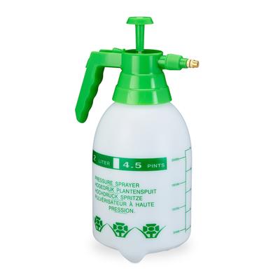 Relaxdays Pumpsprühflasche, einstellbare Messingdüse, Pflanzen Bewässerung, Pestizide, Putzmittel, 2l Drucksprüher, grün