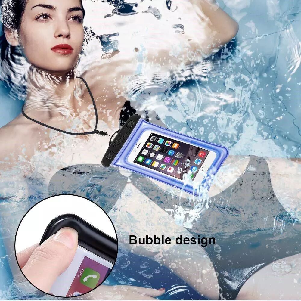 INF Étui flottant étanche pour téléphone portable taille universelle Bleu 1 pack
