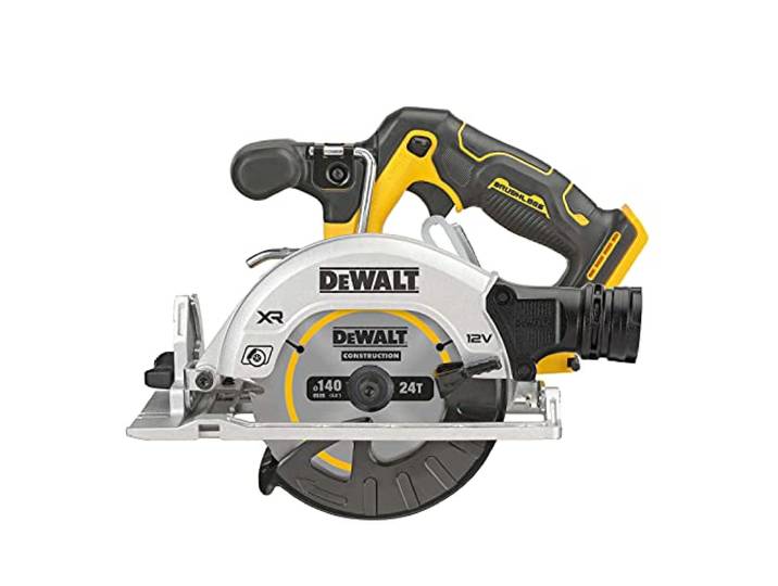 DeWALT DCS512NT-XJ Scie circulaire sans fil 12 V avec lame de scie\, adaptateur Airlock\, arrêt parallèle\, crochet de tension\, boîte TSTAK