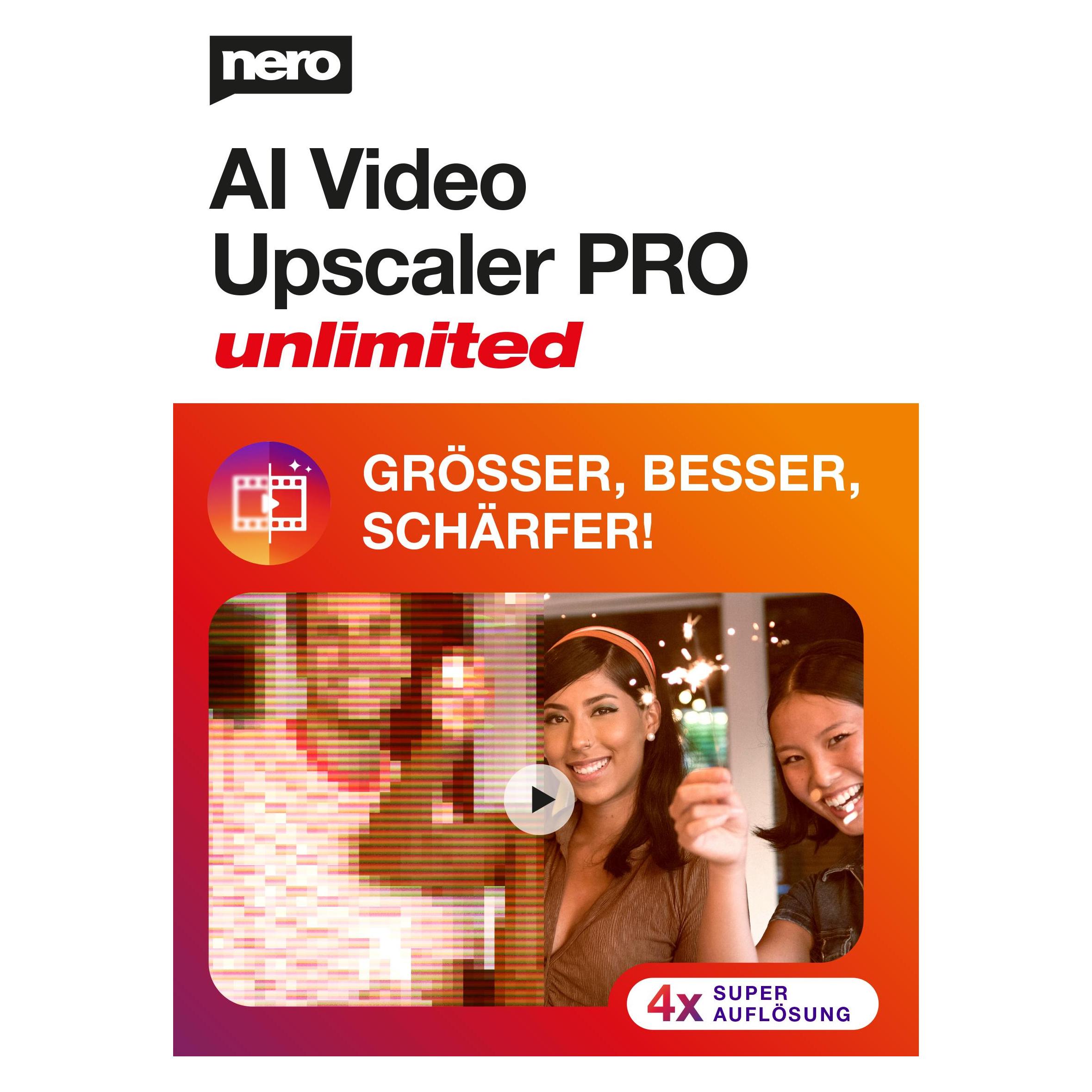 Nero AI Video Upscaler Pro Unlimited Download Code (1 User, 1 Geräte/User, unbegrenzt) (EMEA-12800511)