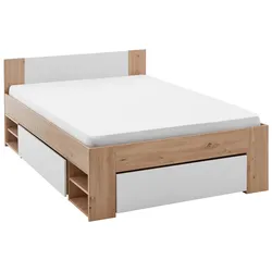 Bett Azurro 2-140 Weiß/Eiche Artisan