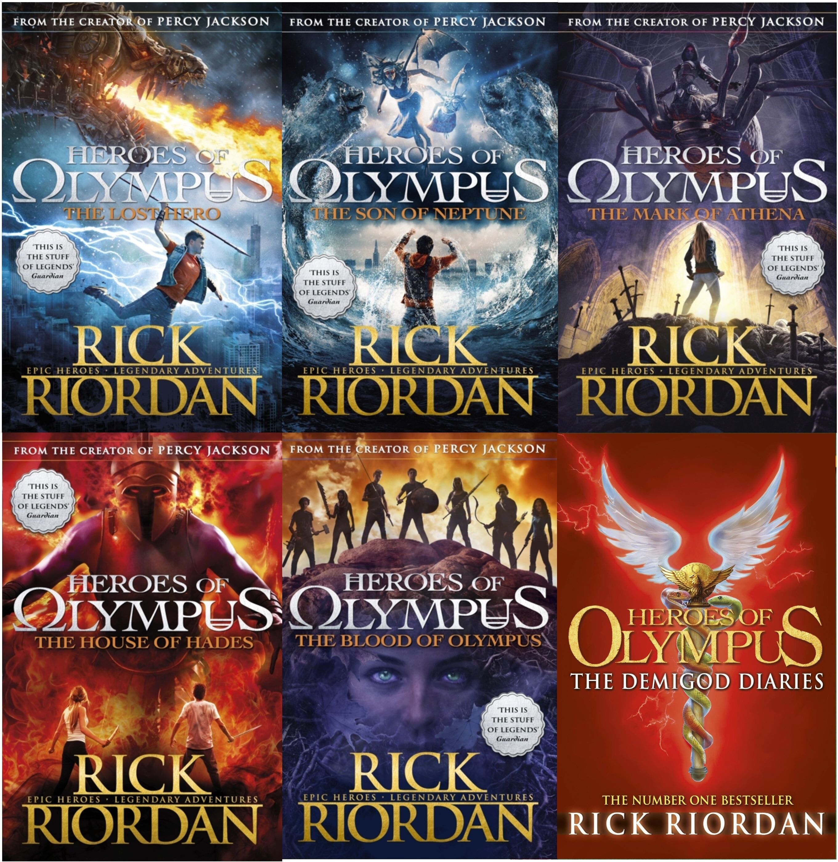 Penguin Heroes of Olympus Collection – 6 Book Set by Rick Riordan   Complete Fantasy Adventure Series for Kids & Teens