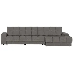 Ecksofa Chaiselongue Date aus Webstoff, klassisch und gepolstert, rechts, anthrazit Mouse
