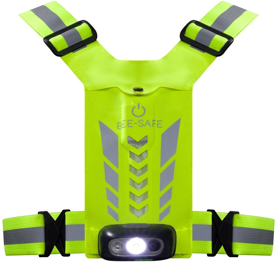 Bee-Safe - Løbevest - LED & Mobillomme - Gul