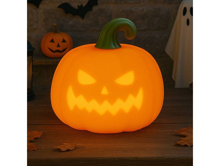 FH Lighting LED-Akkulampe Richy, orangefarben, Ø 11 cm, Silikon dimmbar, gelb / orange, für Kinderzimmer