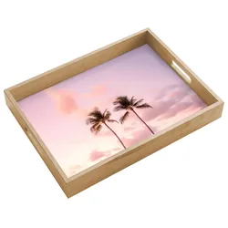 TABLETT Palmen - Lila - Wolken - Himmel Tray 40x30 cm