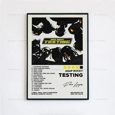 Inspired Finds ASAP Rocky Testing Album Cover Canvas Poster Aesthetic Wall Art testing Deluxe 15.75x19.69in No Frame