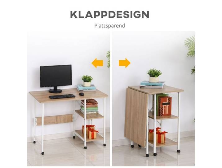 Bureau pliable avec roulettes avec freins EVRYAE