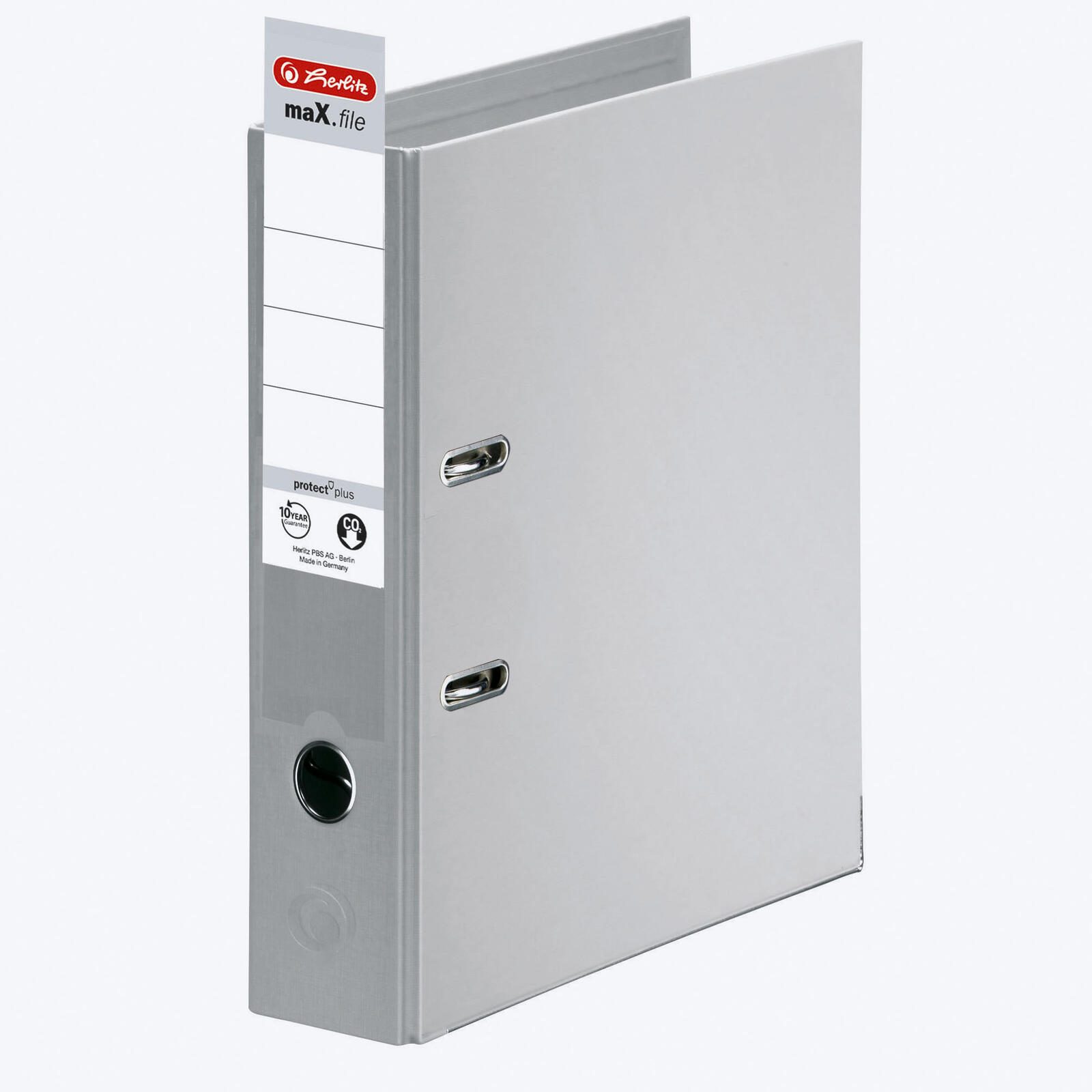 herlitz Ordner Rückenbreite 8 cm DIN A4 Kunststoff grau 300002682
