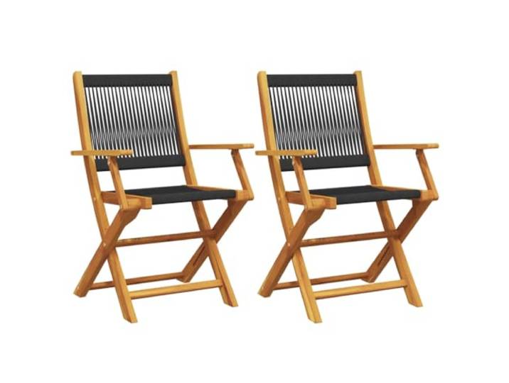 vidaXL Opklapbare stoelen, 2 stuks, zwart,