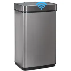 Relaxdays Sensor Mülleimer 60l Schwarz,Silber