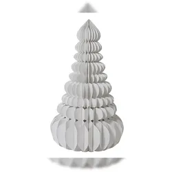 Kaemingk Decoris Weihnachtsbaum Papier Faltbar Weiß H.160cm Ø.105cm 1 Stk