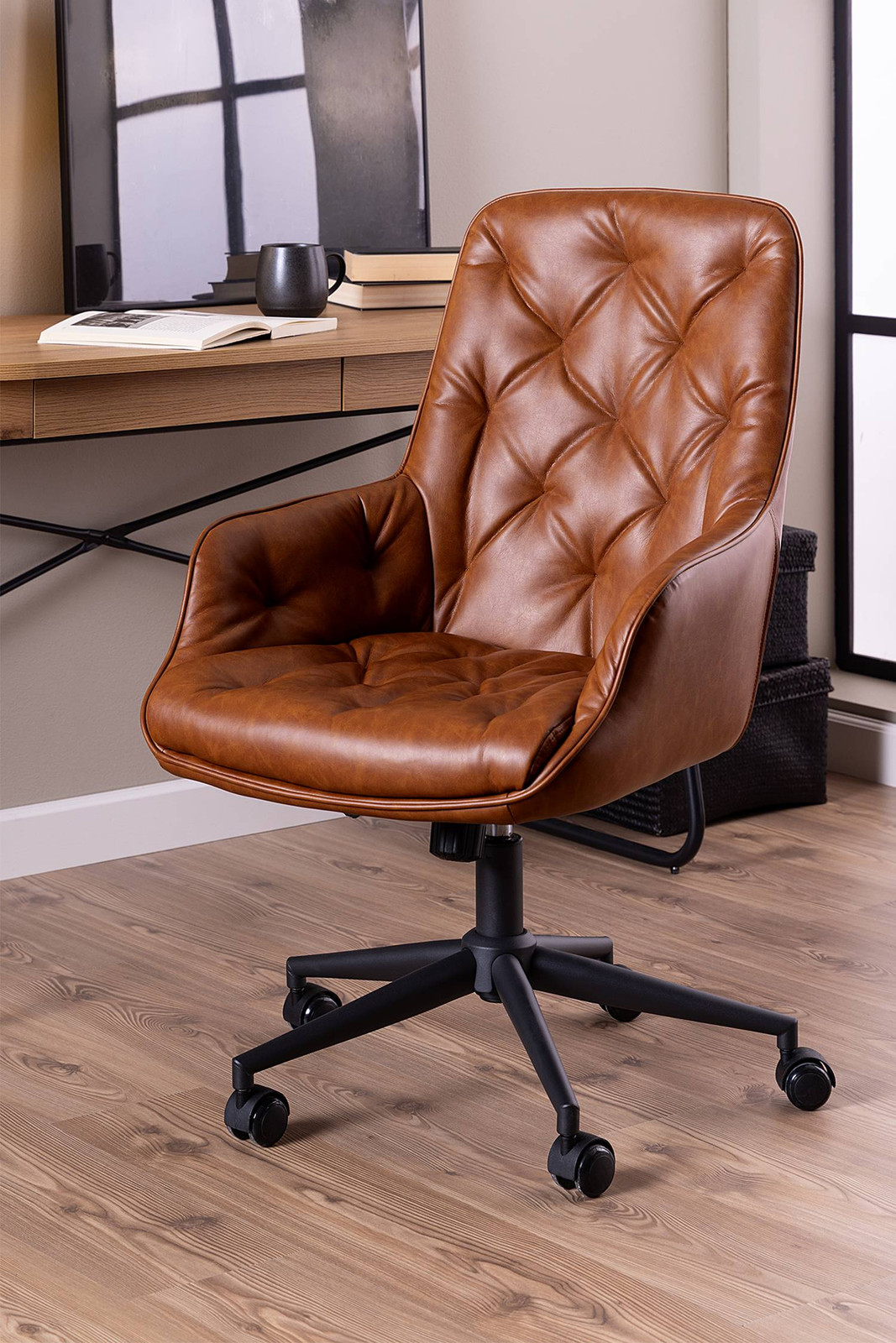 home24 Bureaustoel OXWICH Bruin B: 60 cm, H: 106 cm, D: 68 cm