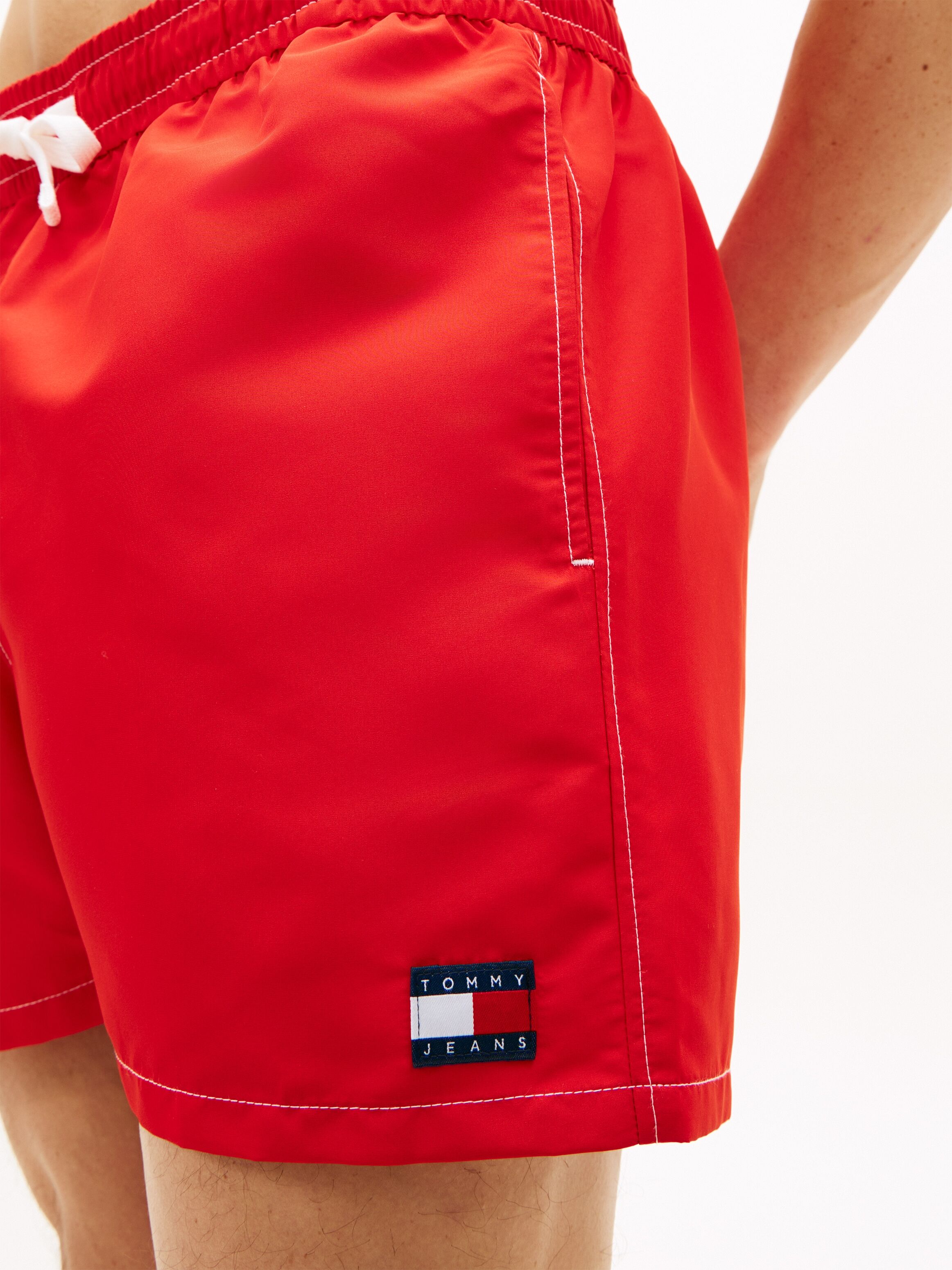 Badeshorts, Herren, Gr. S (48), N-Gr, rot (deep crimson), Microfaser, Obermaterial: 100% Polyester, TOMMY HILFIGER SWIMWEAR, Badehosen Badeshorts deep crimson S (48), N-Gr