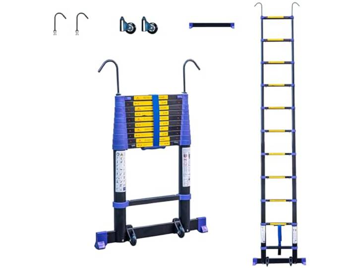 HOSTRÖM Teleskopleiter 3,2m TELESCOVA10+, Aluminium, Faltbar, Ausziehbar, Multifunktion, Maximale Arbeitshöhe 4,1m, Abnehmbare Haken, 5 Jahre Garantie