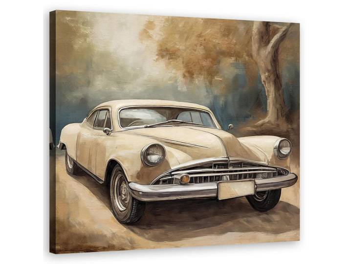 Feeby Wandbild klassisches auto vintage, Beige, Fahrzeuge, Rechteckig, 50x50 cm, Bilder & Rahmen, Bilder, Leinwandbilder