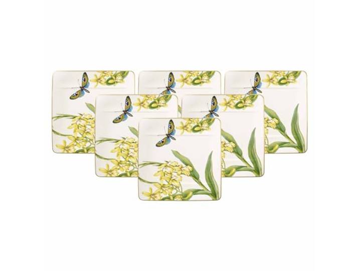 Villeroy & Boch Amazonia quadratischer Frühstücksteller, Edles Geschirr aus Premium Bone Porzellan, 23 x 23 cm, 6er Set