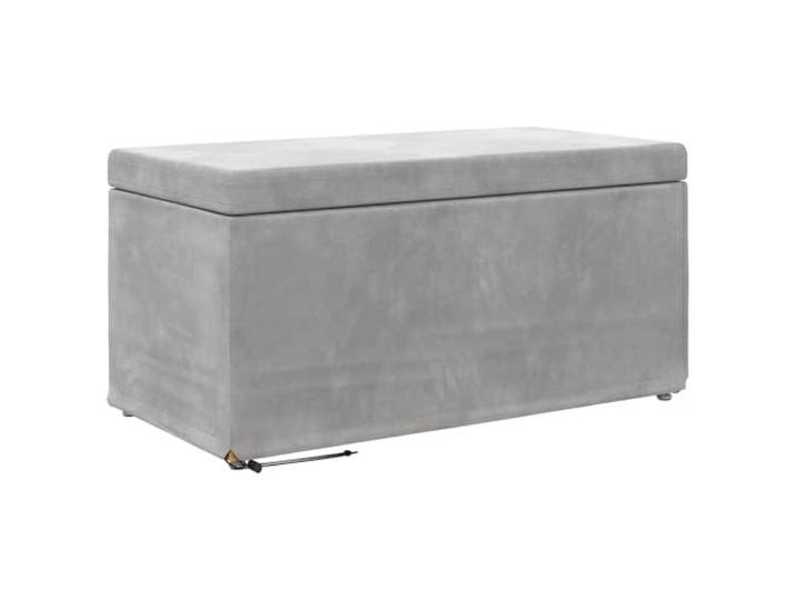 Hocker ohne Rückenlehne, Grau Samt und Holz, Technik, 81 x 41 x 40 cm Einfache Montage, Knödelfüße, gepolsterte Sitzfläche, vielseitig einsetzbar, einfache Wartung