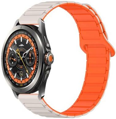 Everyday Crate Xiaomi Watch S4 Sport 22mm Silicone Watch Band Dual Color Magnetic Buckle Replacement Strap stralight+orange