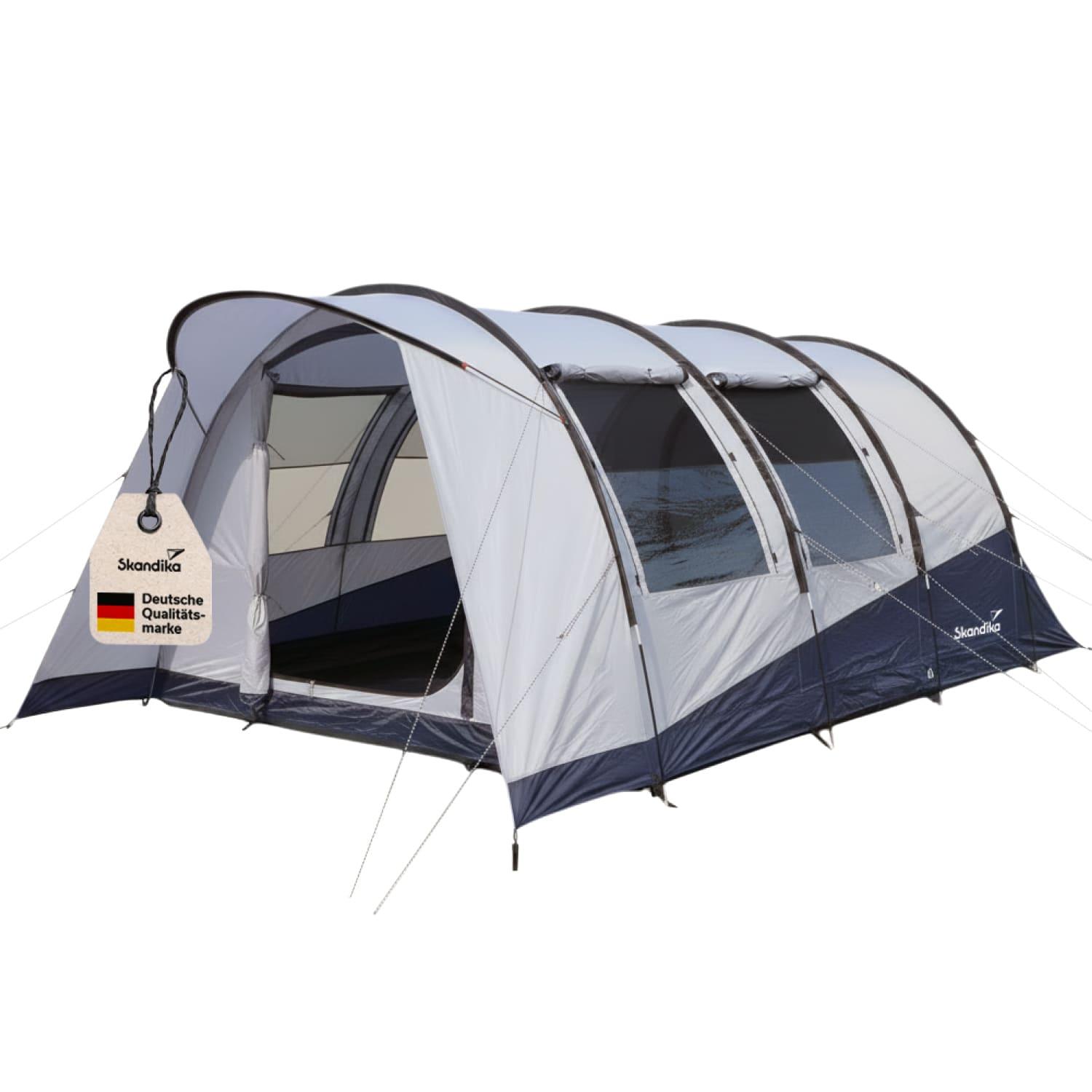 Skandika Tunnelzelt Isken 5 Sleeper Protect | Campingzelt für 5 Personen, Moskitonetz, eingenähter Boden, schwarze Schlafkabine, wasserdicht 3000 mm