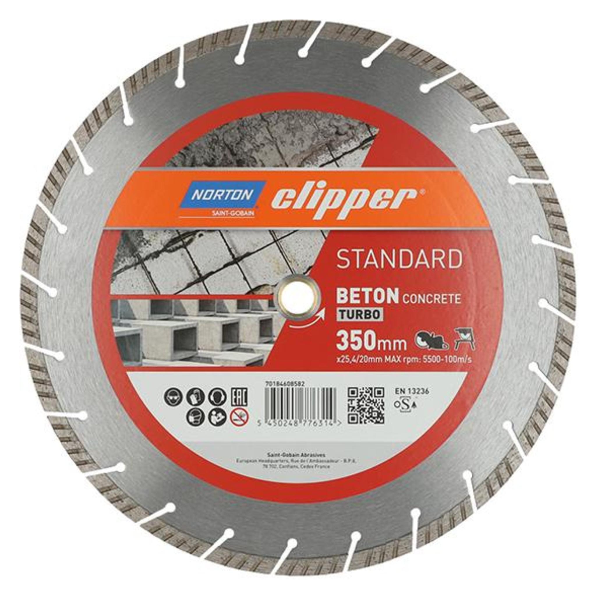 Norton Clipper Diamantscheibe Standard Beton Turbo Ø 350x25,4 / 20 mm (5450248776314)