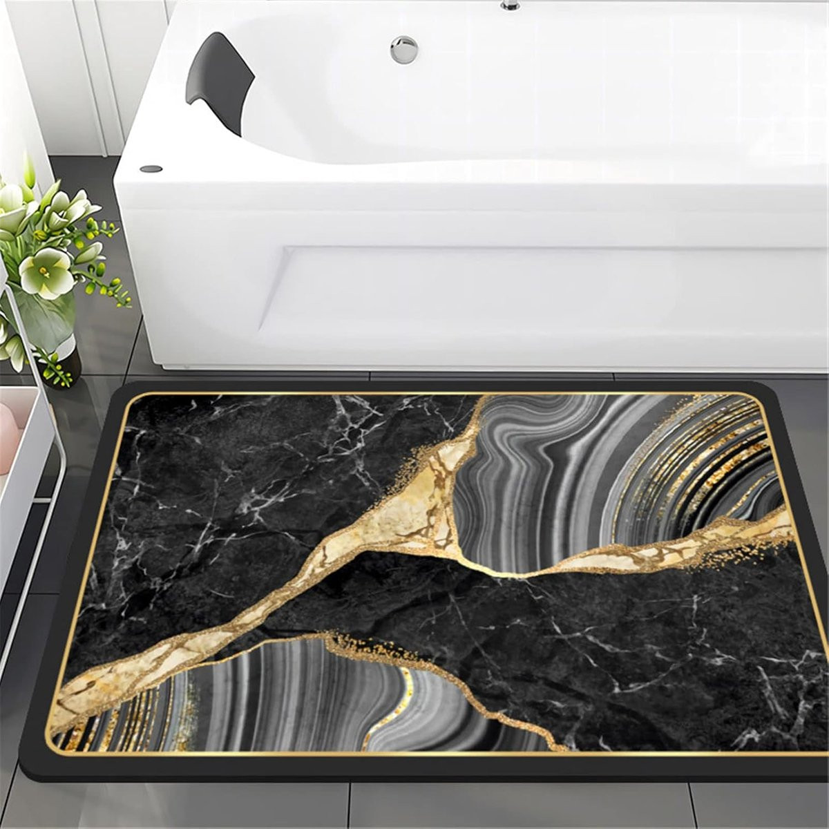 Super absorberende antislip badmat met print, 40 x 60 cm