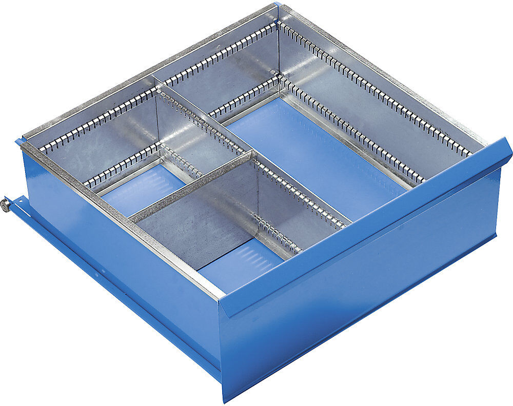 kaiserkraft Schubladeneinteilungs-Set, 3 Fächer für Schubladenhöhe 200 mm, 1 Längs-, 1 Querteiler