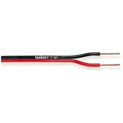 Tasker Lautsprecherkabel auf Rolle 2x 0.35 mm2 100 m Schwarz/Rot (100 m, 0.35 mm2), Lautsprecherkabel, Mehrfarbig, Rot, Schwarz