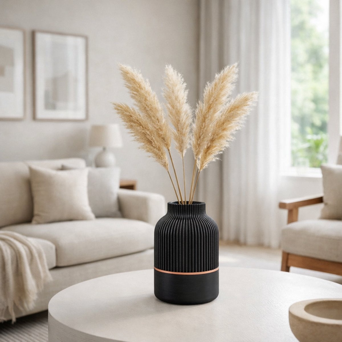 Layerzz Luxury Line 3D-geprinte vaas met koper accent, Hoogte: 16 cm