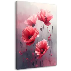 LEINWANDBILDER, Feld rote Mohnblumen
