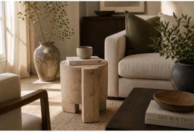 "Artissance Siena Side Table- 18"" Weathered Gray"