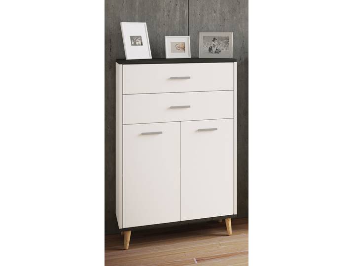 Meuble bas Landos 60 x 97 x 28cm Blanc/Blanc/Anthracite