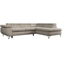 ECKSOFA PEDRO L Beige Struktur - Rechts Seite