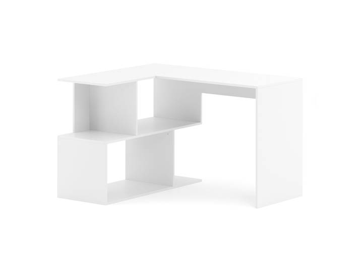 Eckschreibtisch ALBERTINA mit Regal 120 x 100 x 77 cm weiss