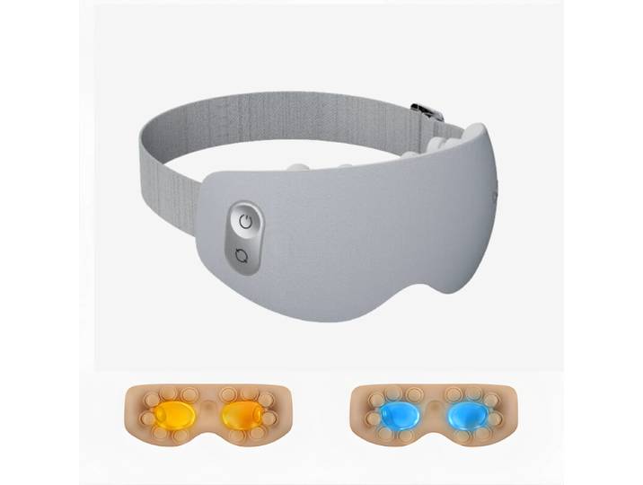 breo oogmassager See7 met warmte en kou, onafhankelijke vibratiemassageknoppen voor gezwollen ogen en verlichting van vermoeide ogen