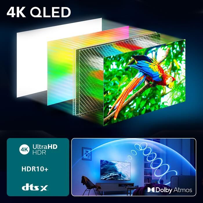 Philips Smart Tv 43" 4k Qled Ambilight 43pus8450/12-black