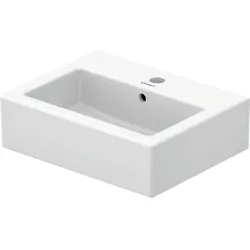 Duravit Vero Möbel-Handwaschbecken 0704450027 45x35cm, geschliffen, mit Hahnloch, Überlauf, Hahnlochbank, weiß