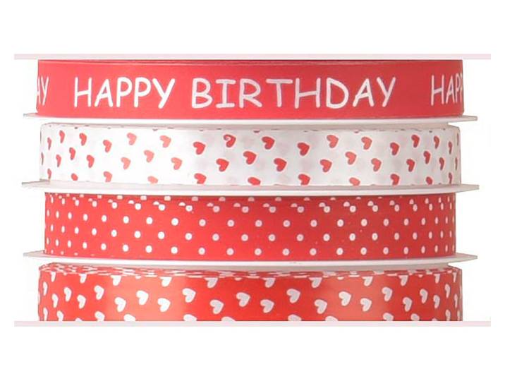 Multispule Happy Birthday rot 4x10mm