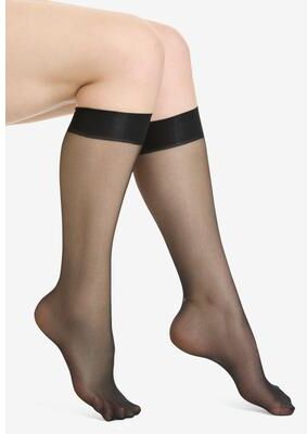 Plus Size Women's 3-Pack Sheer Knee-High Socks by Comfort Choice in Black (Size 2X) Tights