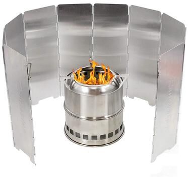 Inspire Daily Merch Aluminum Alloy Wind Shield For Gas Stove Windproof Screen For Outdoor Camping & Picnic Cooking 8 Plates