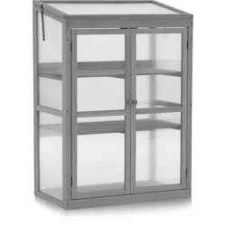 M MCombo Gewächshaus Frühbeet aus Holz, für Balkon & Garten, Klein Treibhaus Greenhouse Aufsatz Kasten winterfest, 46*76*110cm, 0760
