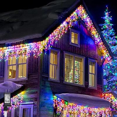 Uplift Picks FrostGlow LED Icicle Lights 24V Outdoor Christmas Curtain Lights multicolor 21 M 576 Leds us Plug