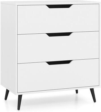 Costway 3-Drawer Rustic Farmhouse Wooden Storage Dresser-White